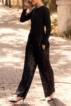 Gloria Pants in Black Sequin