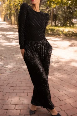 Gloria Pants in Black Sequin