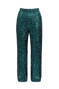 Gloria Pants in Emerald Sequin