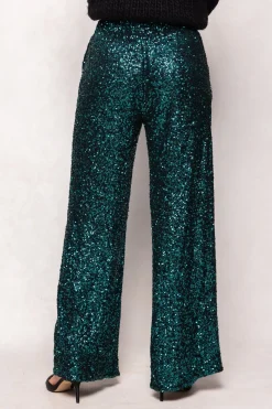 Gloria Pants in Emerald Sequin