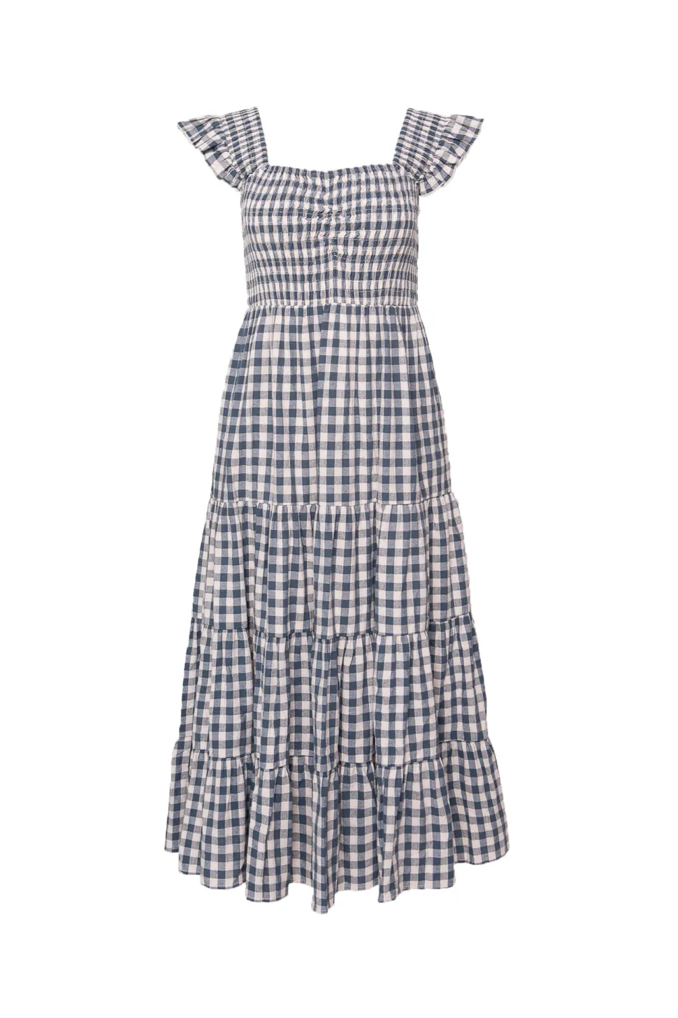 Hailey Dress in Indigo Gingham