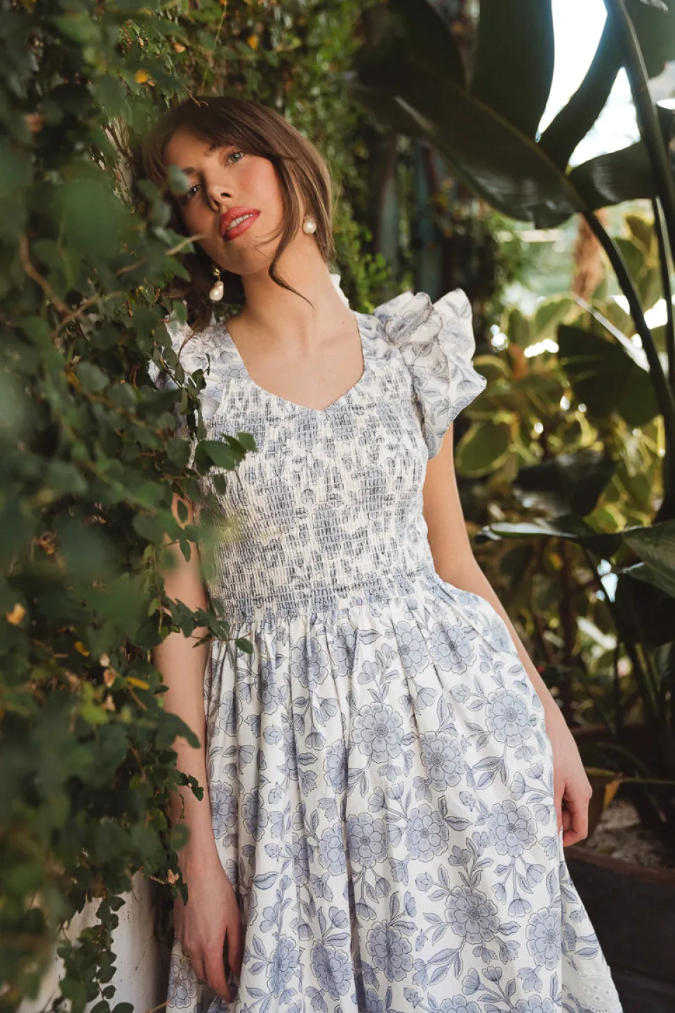 Hattie Dress in Blue Floral