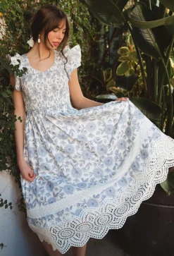 Hattie Dress in Blue Floral