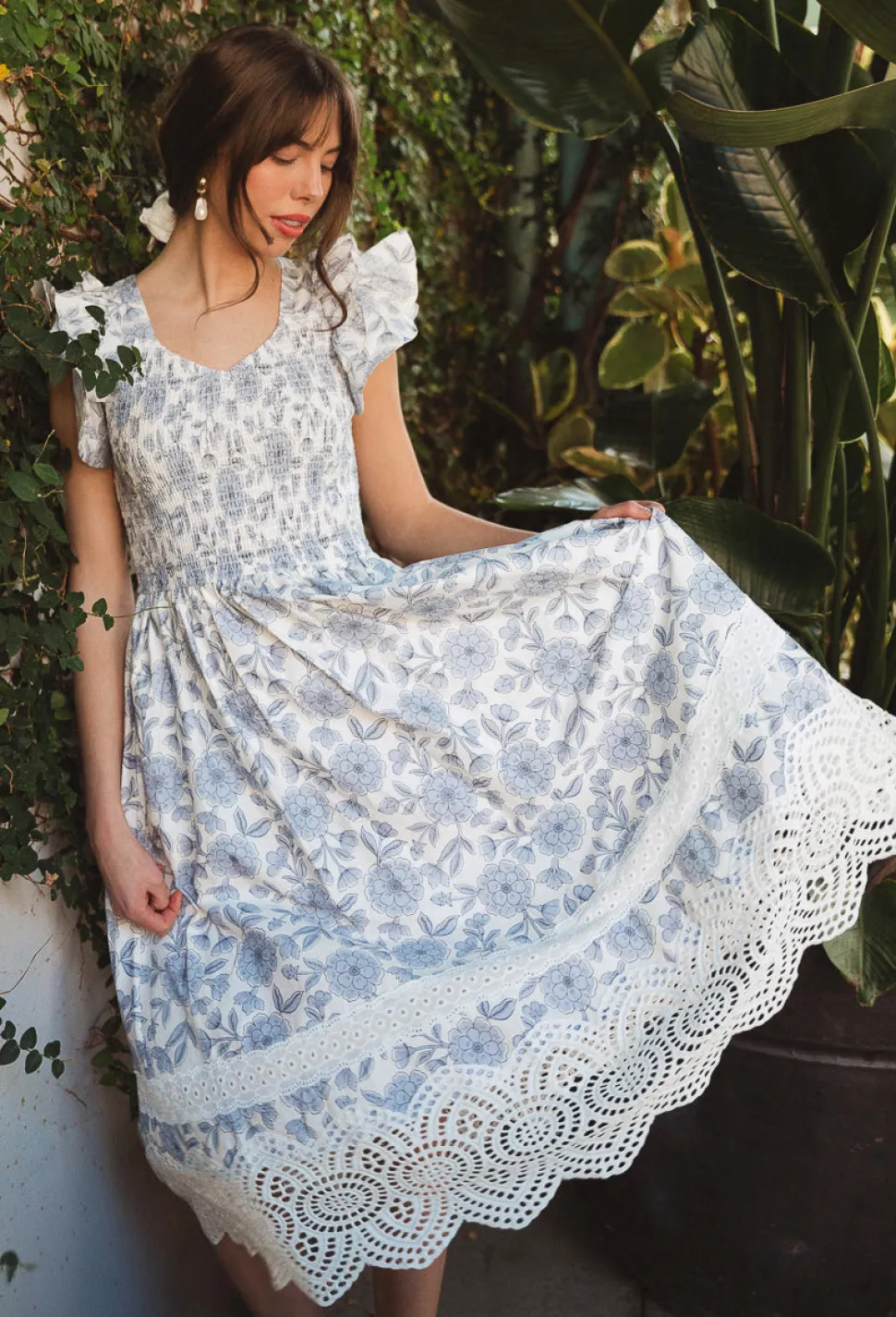 Hattie Dress in Blue Floral