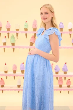 Hattie Dress in Cornflower Blue Lace