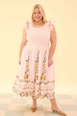 Hattie Dress in Embroidered Spring Floral