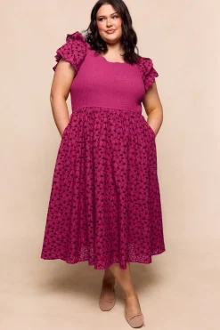 Hattie Dress in Magenta