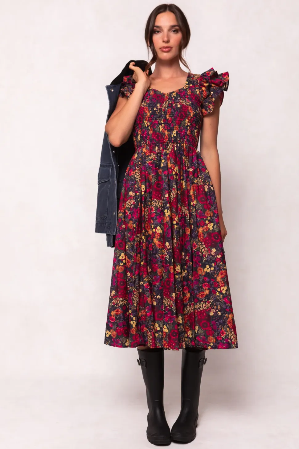Hattie Dress in Night Garden