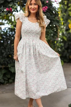 Hattie Dress in Pansy Trellis
