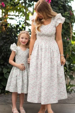 Hattie Dress in Pansy Trellis