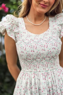 Hattie Dress in Pansy Trellis