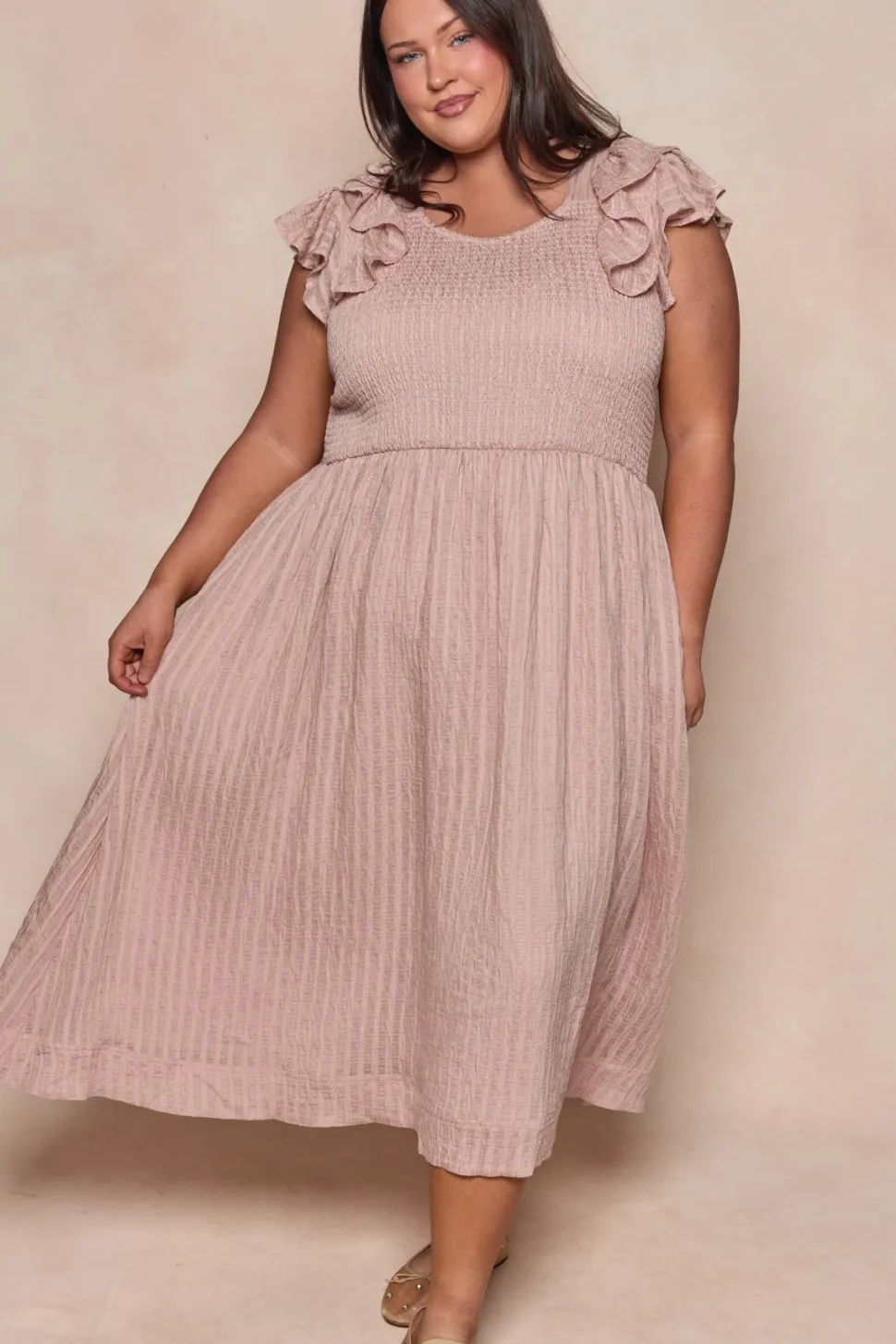 Hattie Dress in Pink Stripes