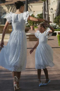 Hattie Dress in White Lace
