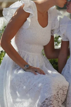 Hattie Dress in White Lace