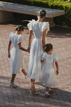 Hattie Dress in White Lace