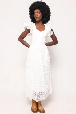 Hattie Dress in White Lace