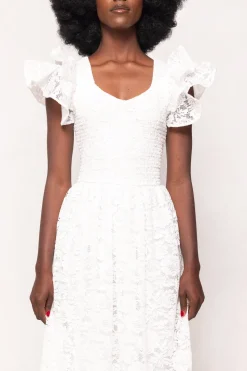 Hattie Dress in White Lace