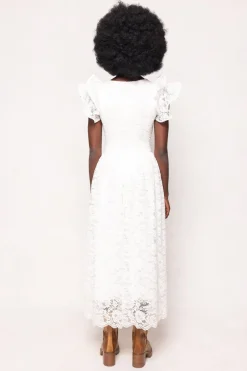 Hattie Dress in White Lace