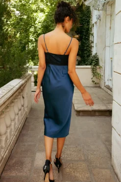 Hayes Dress in Navy & Black