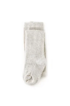 Heathered Ivory Cable Knit Tights