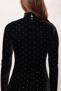 Hunter Dress in Black Velvet - Slightly Imperfect