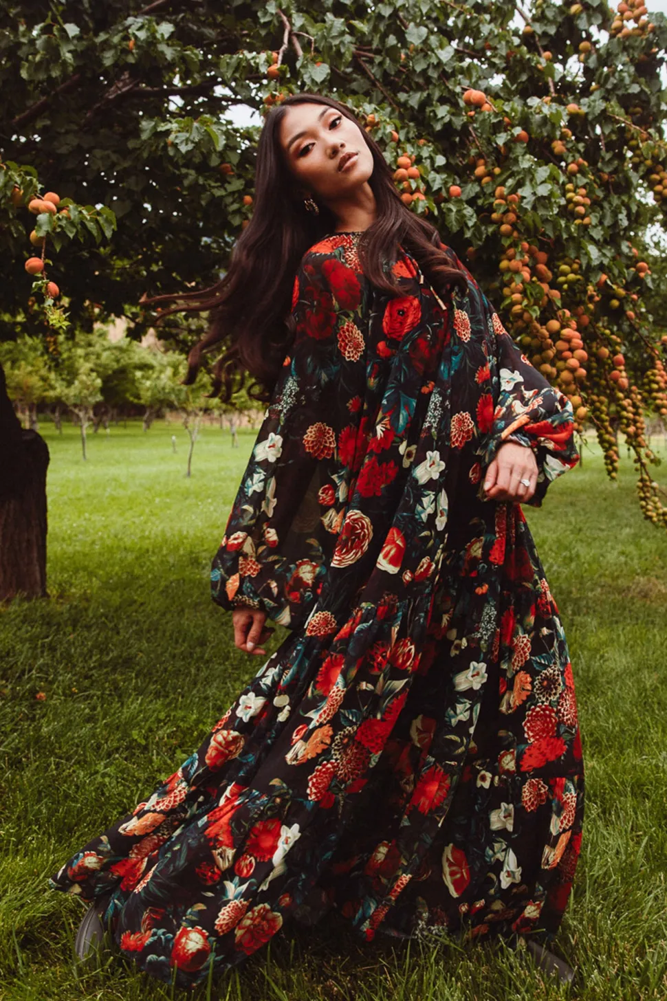 Imogen Dress in Moody Floral
