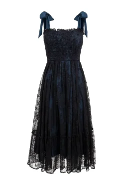 Isadora Dress in Navy & Black
