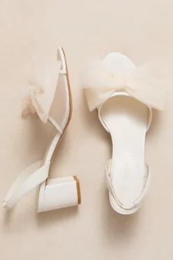 Ivy Bow Heel in White