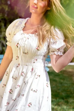 Jessie Dress in Ditsy Embroidery