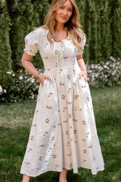Jessie Dress in Ditsy Embroidery