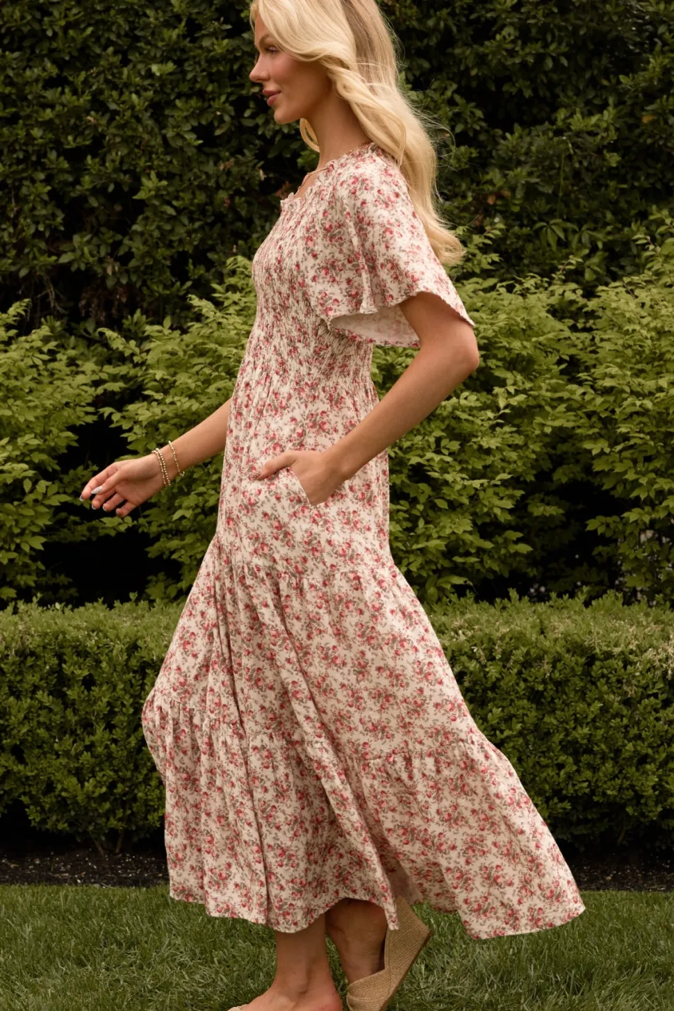 Jovie Dress in Ivory Heritage Rose