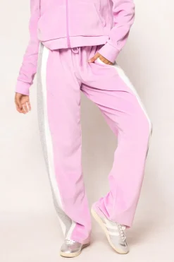 Kailey Velour Track Pants in Pink