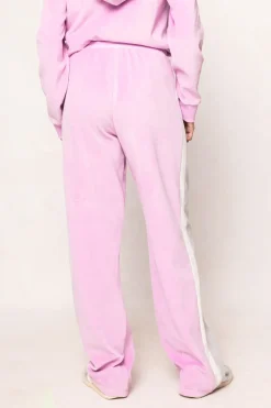 Kailey Velour Track Pants in Pink