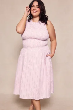 Karla Dress in Pink Striped Gingham