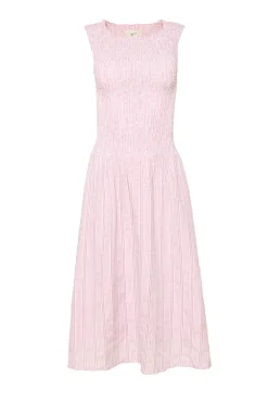 Karla Dress in Pink Striped Gingham