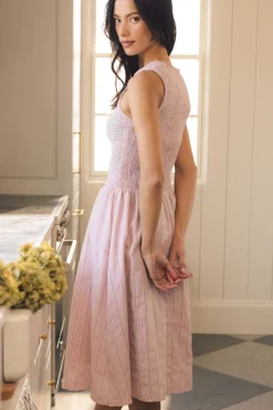 Karla Dress in Pink Striped Gingham
