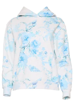 Kian Hooded Sweatshirt in Blue Aquarelle Fleur