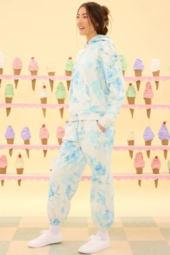 Kian Jogger Sweatpants in Blue Aquarelle Fleur