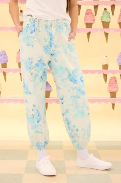 Kian Jogger Sweatpants in Blue Aquarelle Fleur