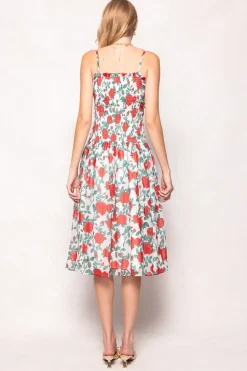 Kimberly Dress in Red Roses