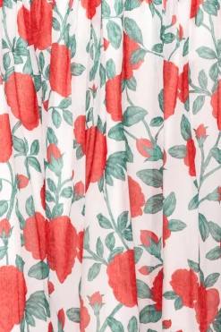 Kimberly Dress in Red Roses