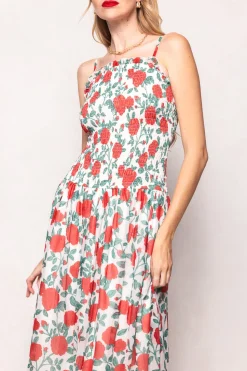 Kimberly Dress in Red Roses