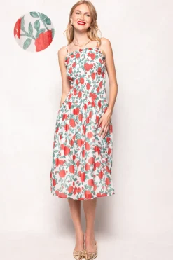 Kimberly Dress in Red Roses