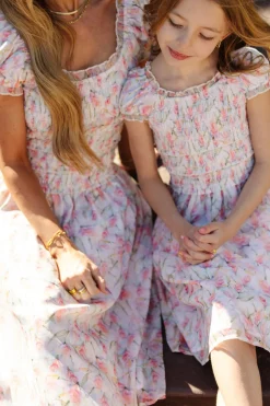 Kyla Dress in Watercolor Orchids