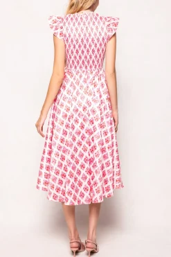 Kylie Dress in Rouge Lattice Floral