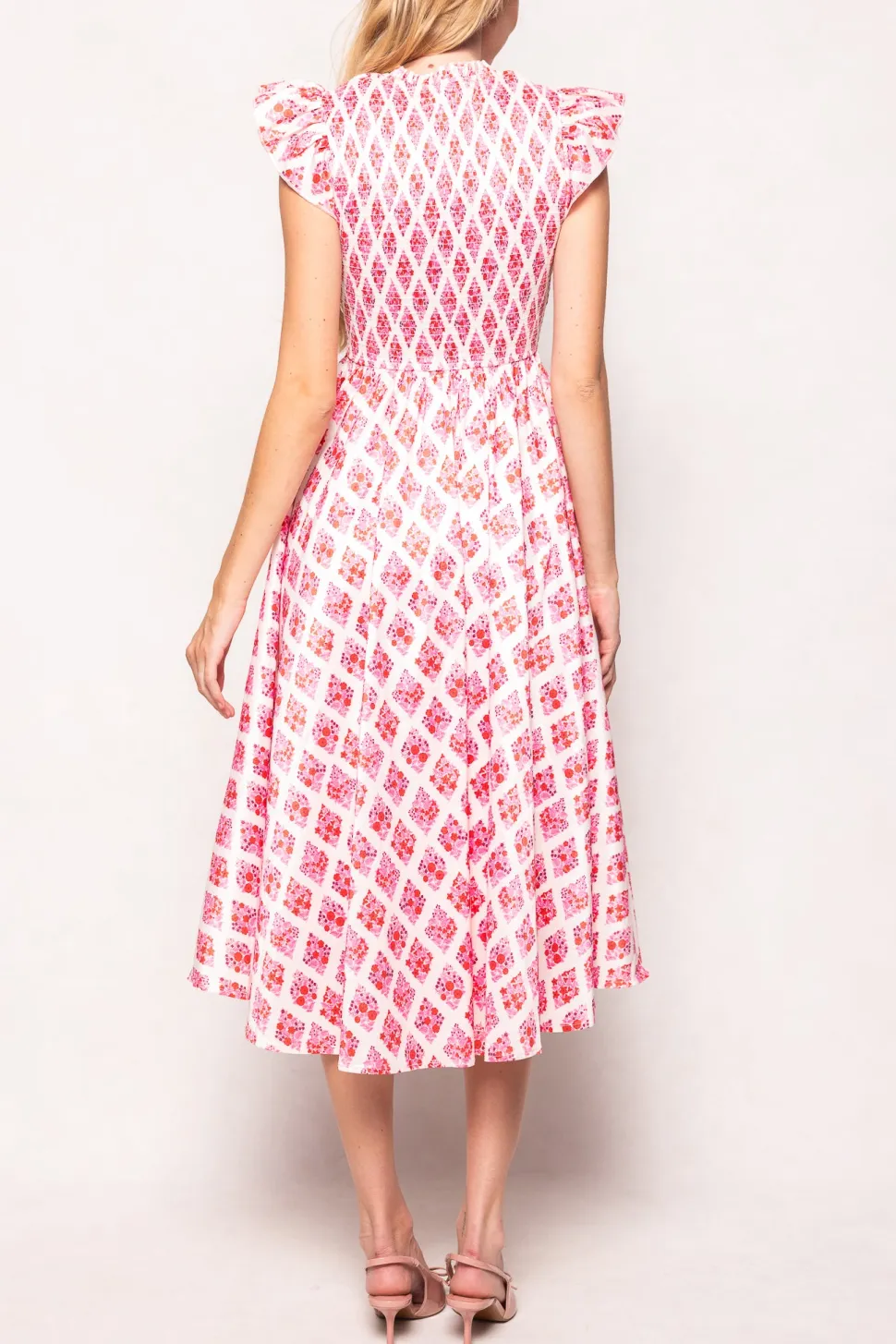 Kylie Dress in Rouge Lattice Floral