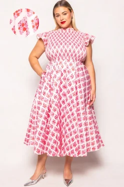 Kylie Dress in Rouge Lattice Floral