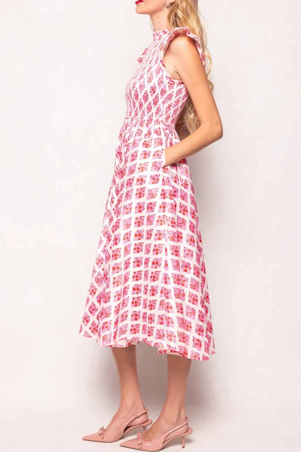 Kylie Dress in Rouge Lattice Floral