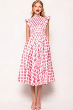Kylie Dress in Rouge Lattice Floral