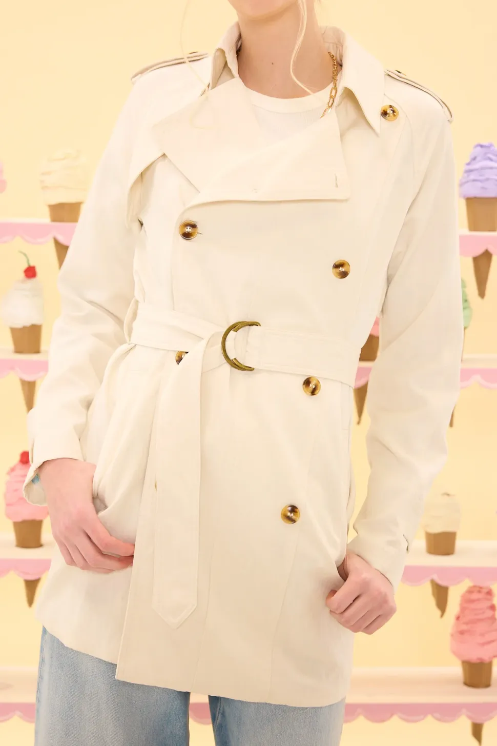 Linden Trench Coat in Blue Bouquet